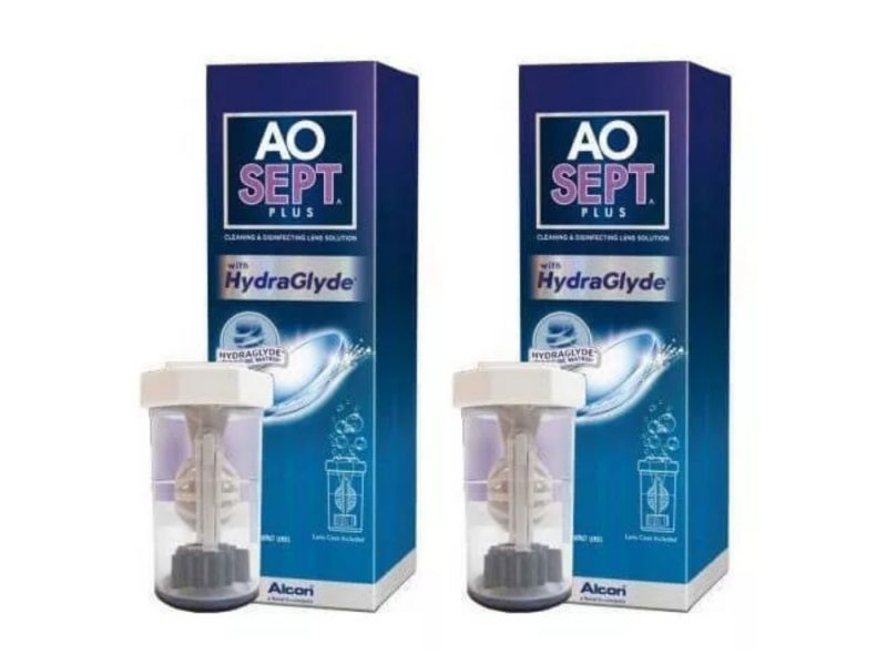 AoSept Plus with HydraGlyde (2 x 90 ml), kontaktlencse folyadék tokkal